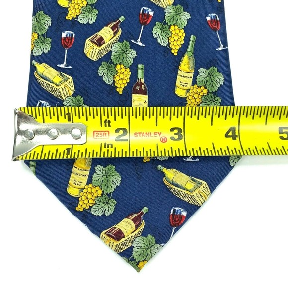 Utopia Men's Blue Tie Handmade Red Wine Chardonnay Grapes Novelty Necktie 58" - Picture 8 of 9
